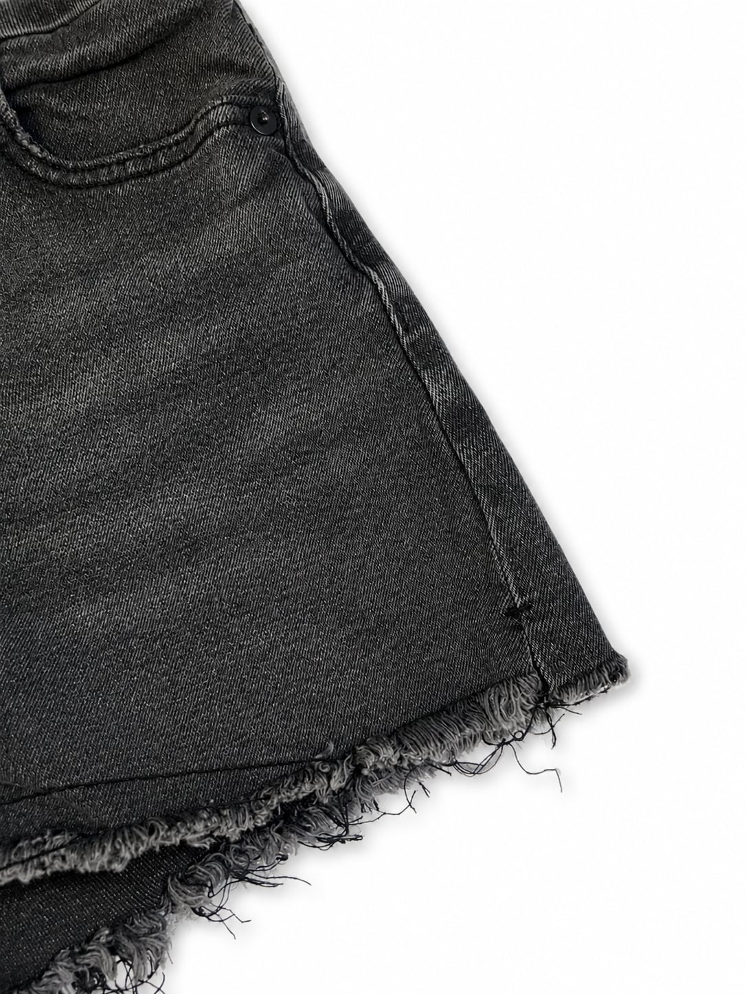 American Eagle High-Rise Raw Hem Denim Shorts Black Size 00 3