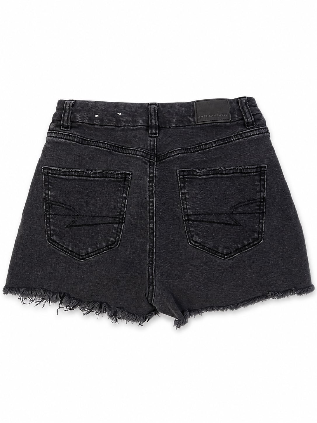 American Eagle High-Rise Raw Hem Denim Shorts Black Size 00 4