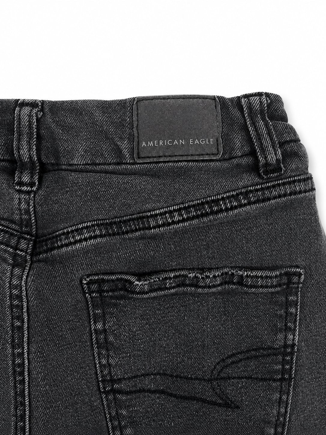 American Eagle High-Rise Raw Hem Denim Shorts Black Size 00 5