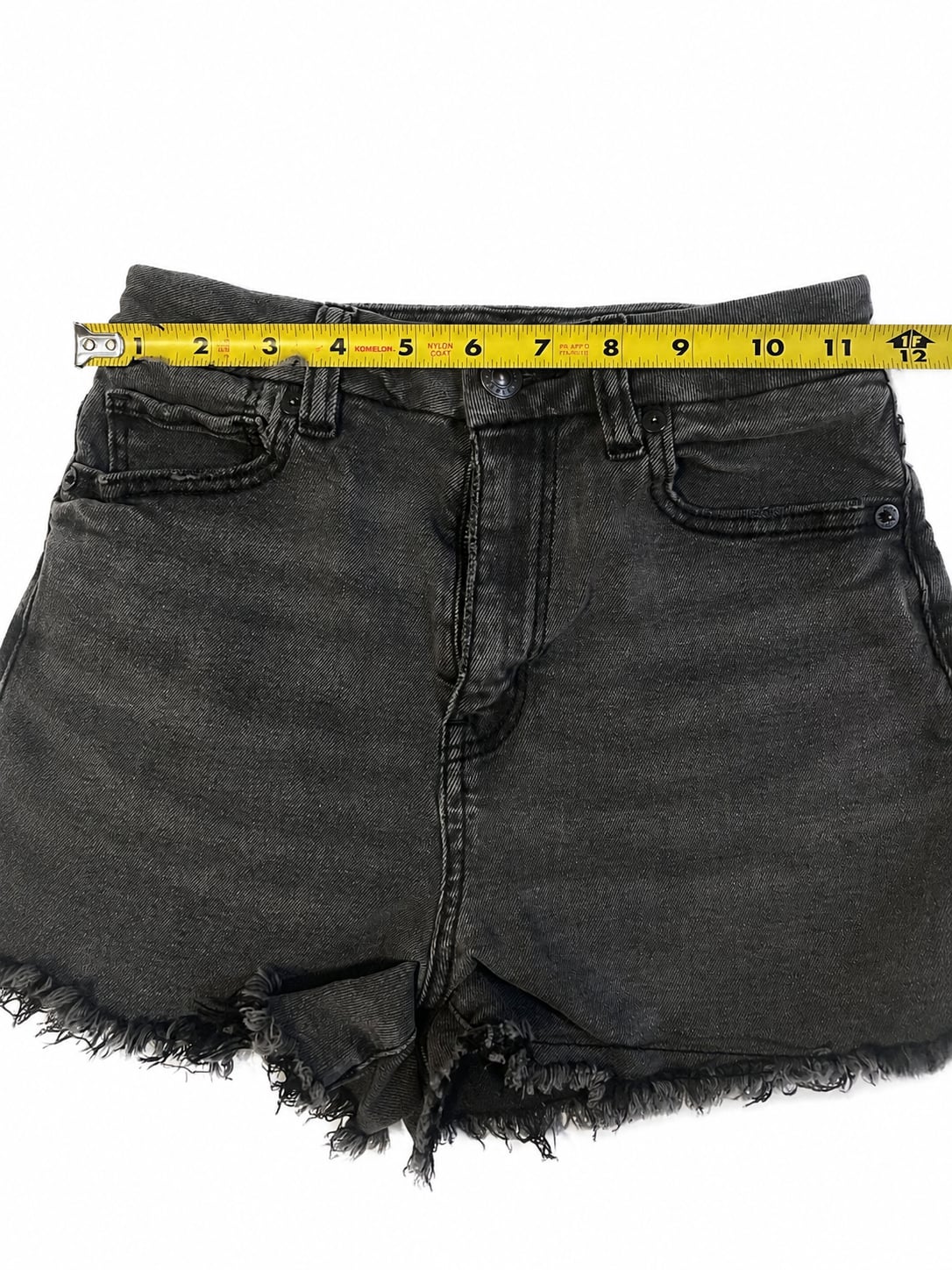 American Eagle High-Rise Raw Hem Denim Shorts Black Size 00 8