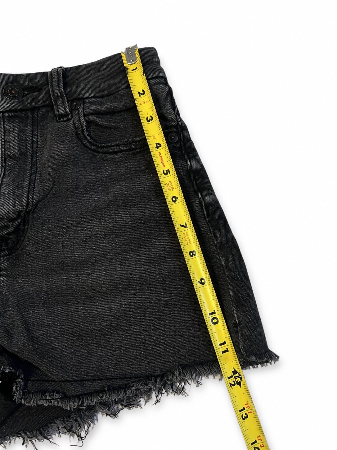 American Eagle High-Rise Raw Hem Denim Shorts Black Size 00 9