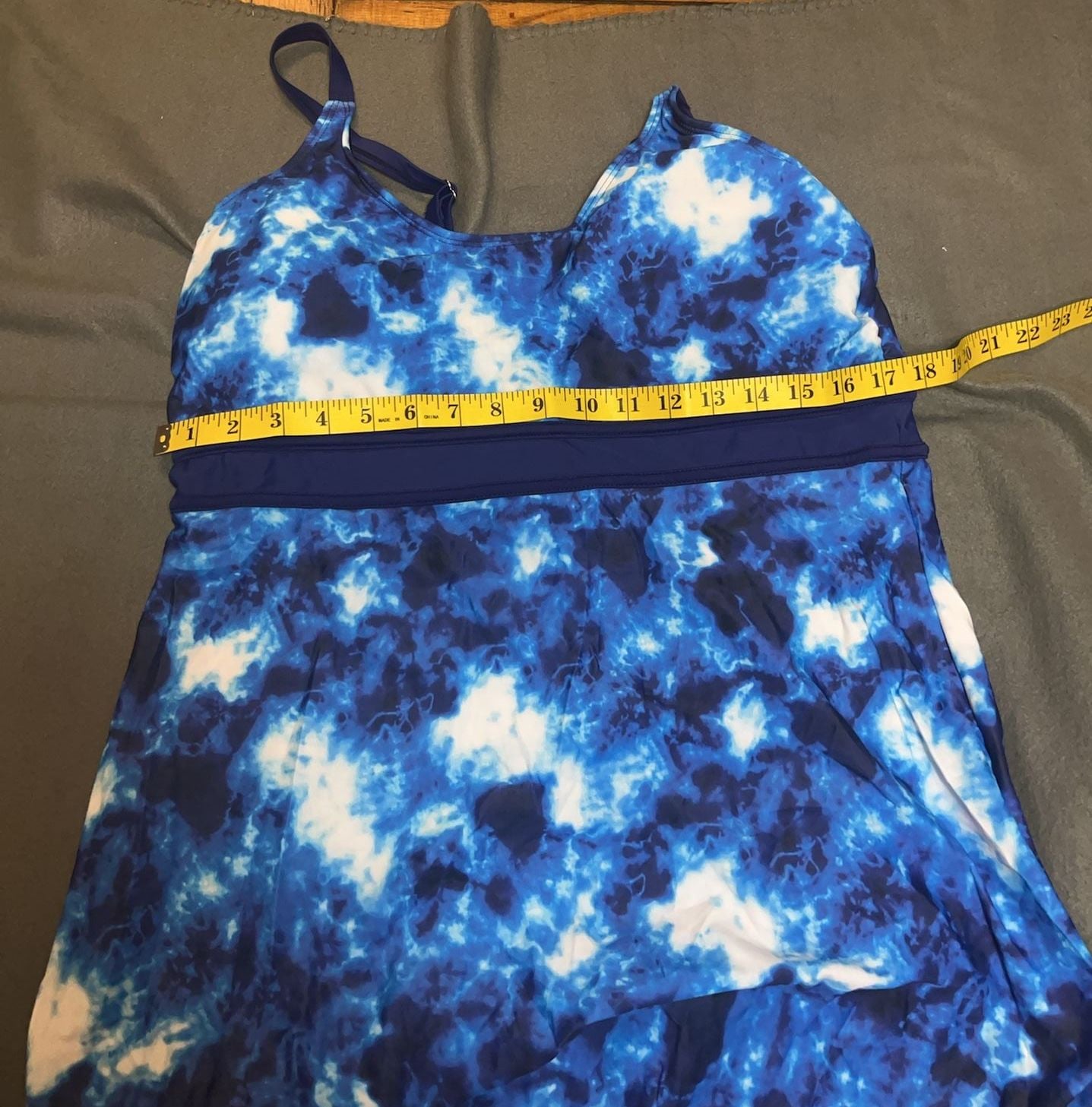 Blue Tie-Dye Tankini Swimsuit Set 4XL 5