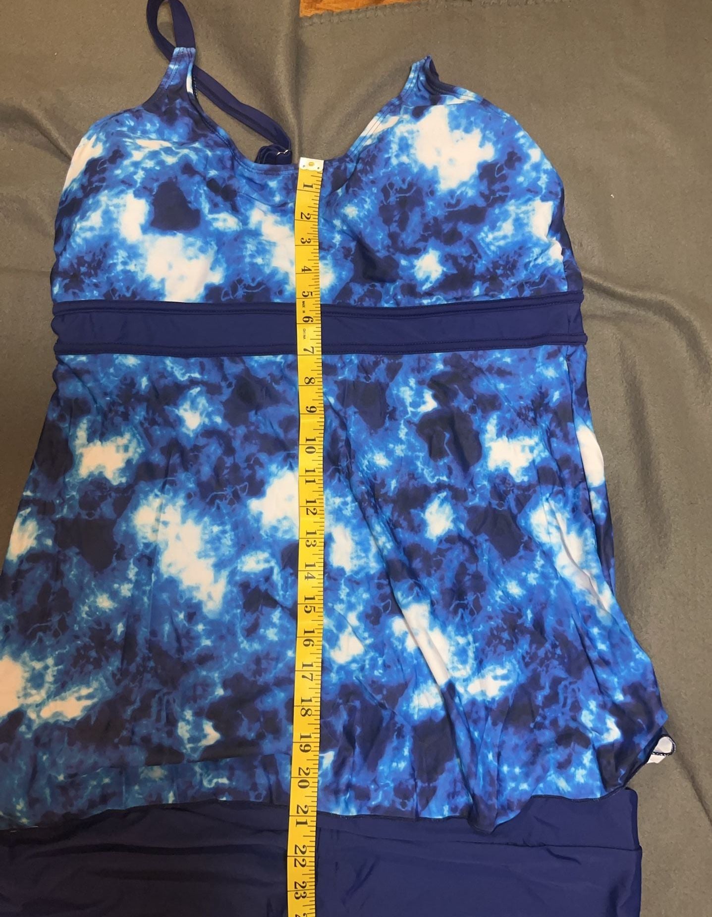 Blue Tie-Dye Tankini Swimsuit Set 4XL 6