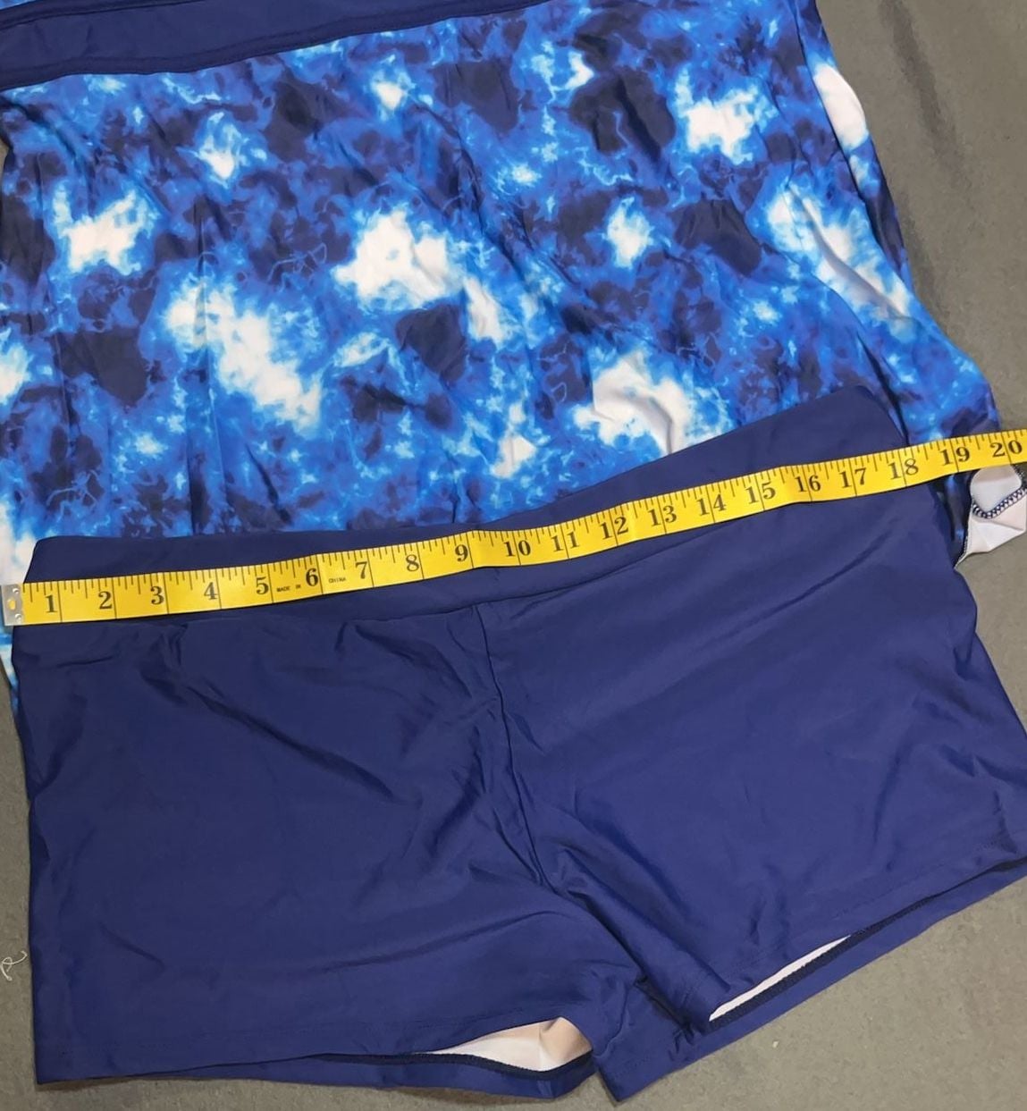 Blue Tie-Dye Tankini Swimsuit Set 4XL 7
