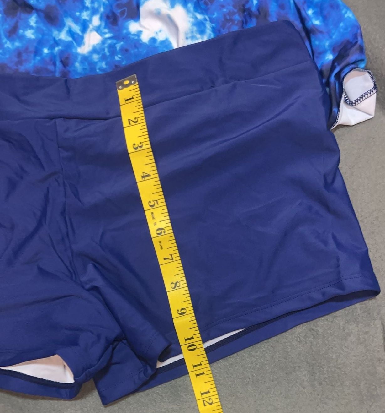 Blue Tie-Dye Tankini Swimsuit Set 4XL 8
