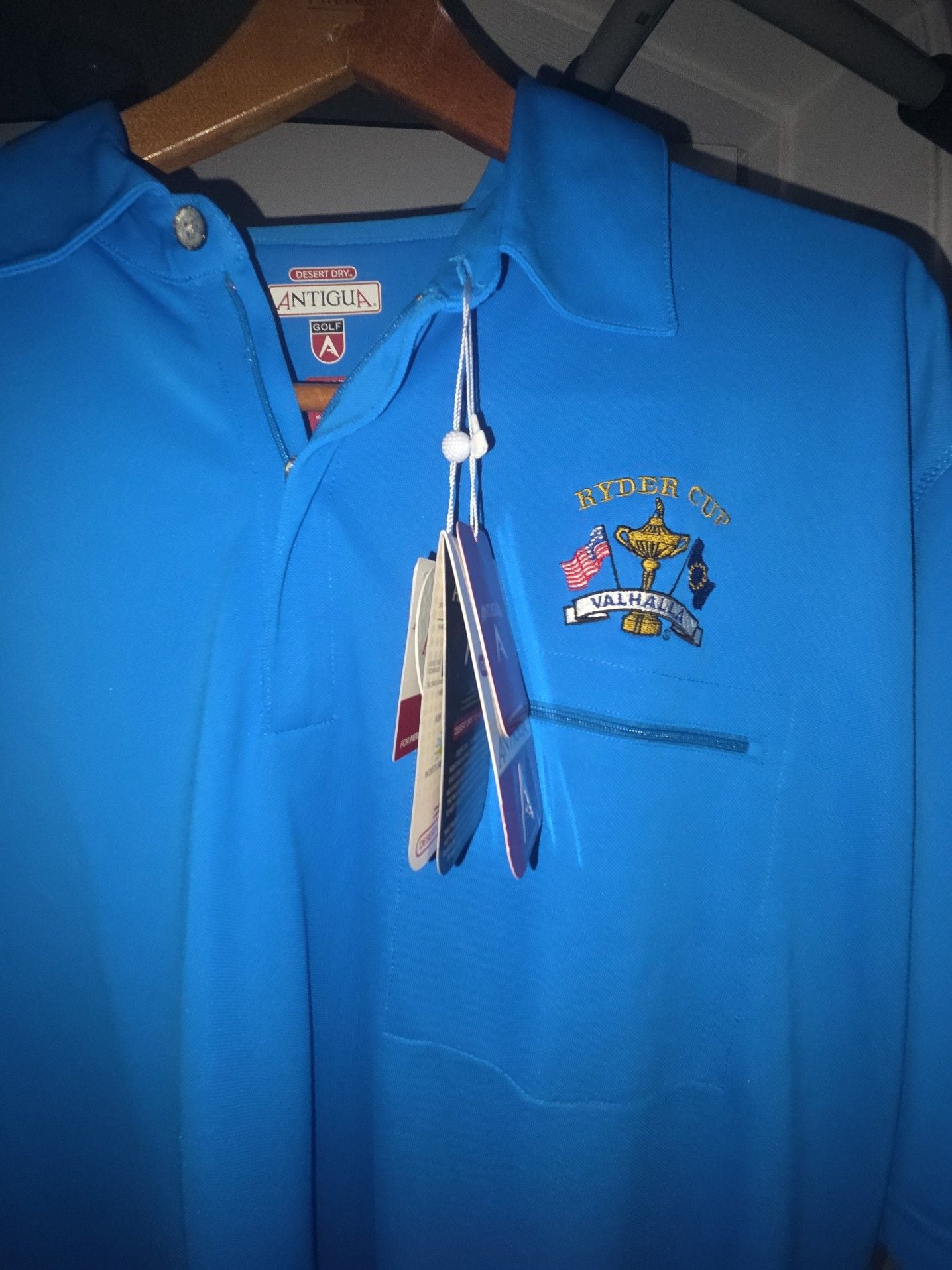 Antigua Ryder Cup Valhalla Golf Polo Shirt Blue XL 2