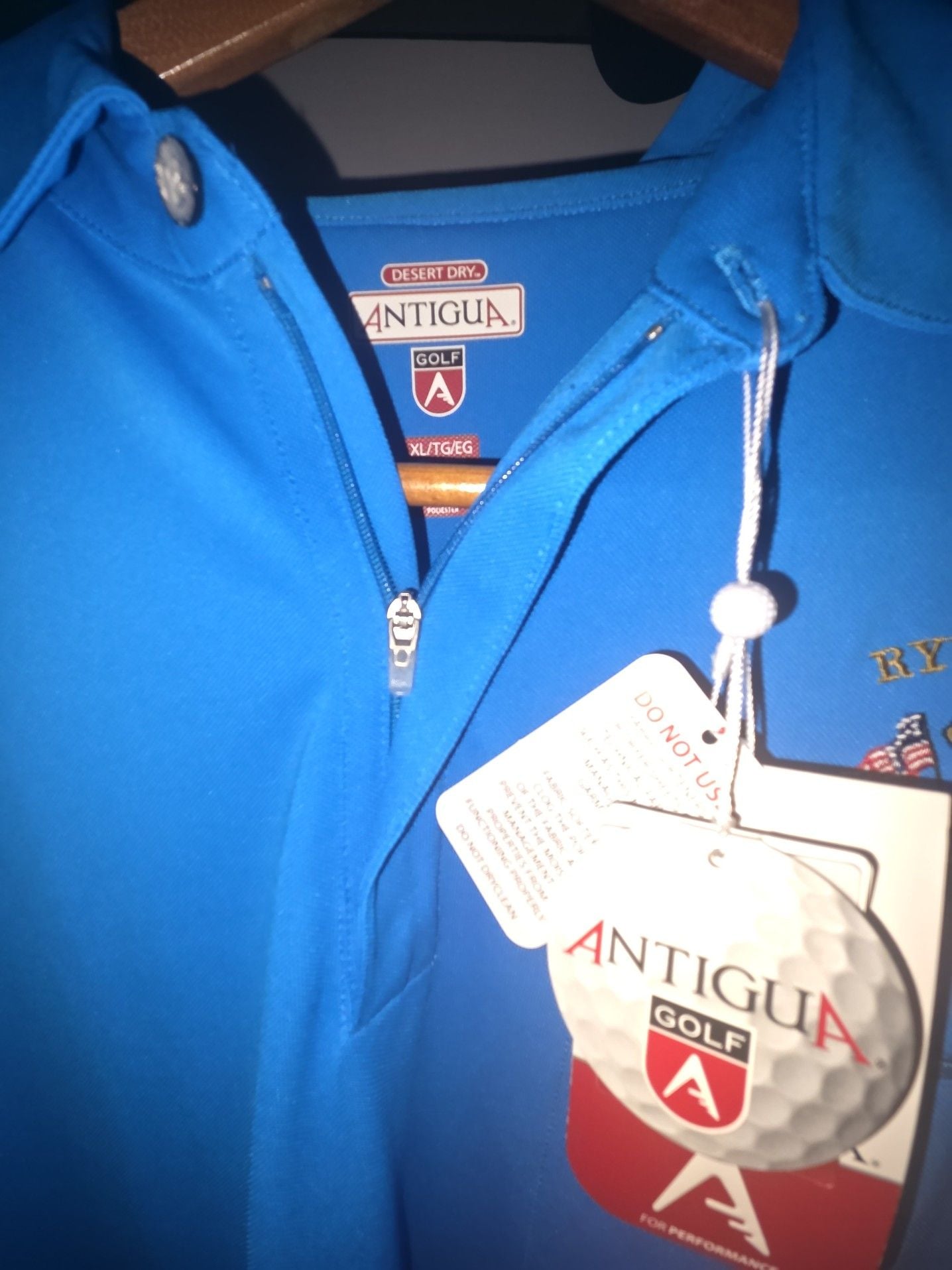 Antigua Ryder Cup Valhalla Golf Polo Shirt Blue XL 6