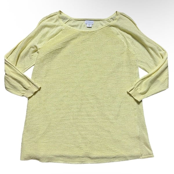 Jaclyn Smith Ribbed Knit Sweater Yellow Size L/G