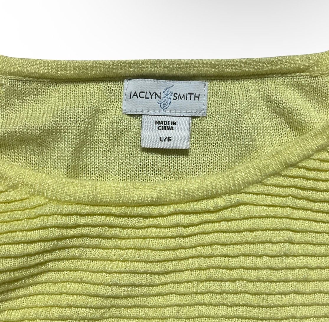 Jaclyn Smith Ribbed Knit Sweater Yellow Size L/G 4