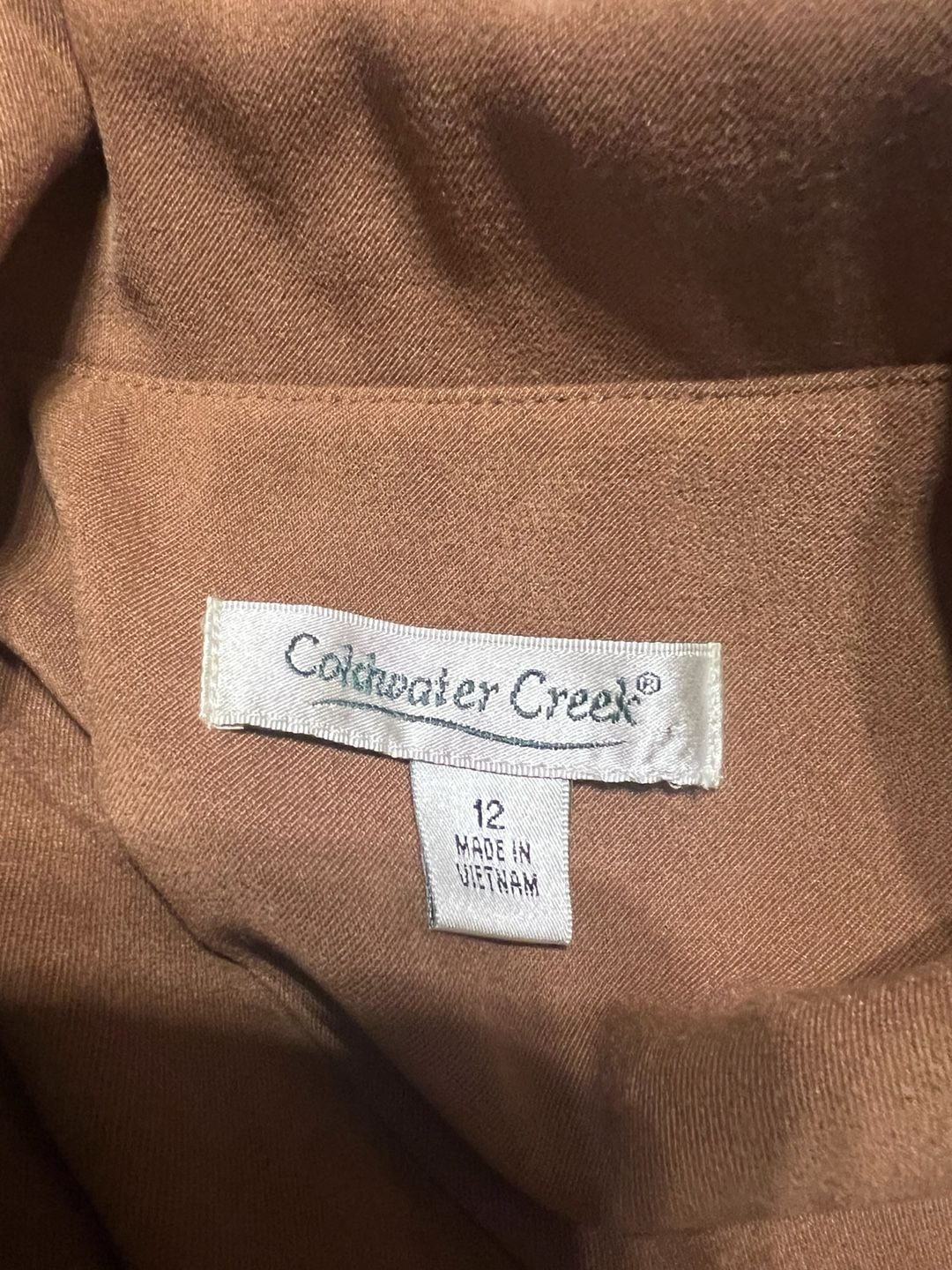 Coldwater Creek Brown Suede-Look Blazer Jacket Size 12 6