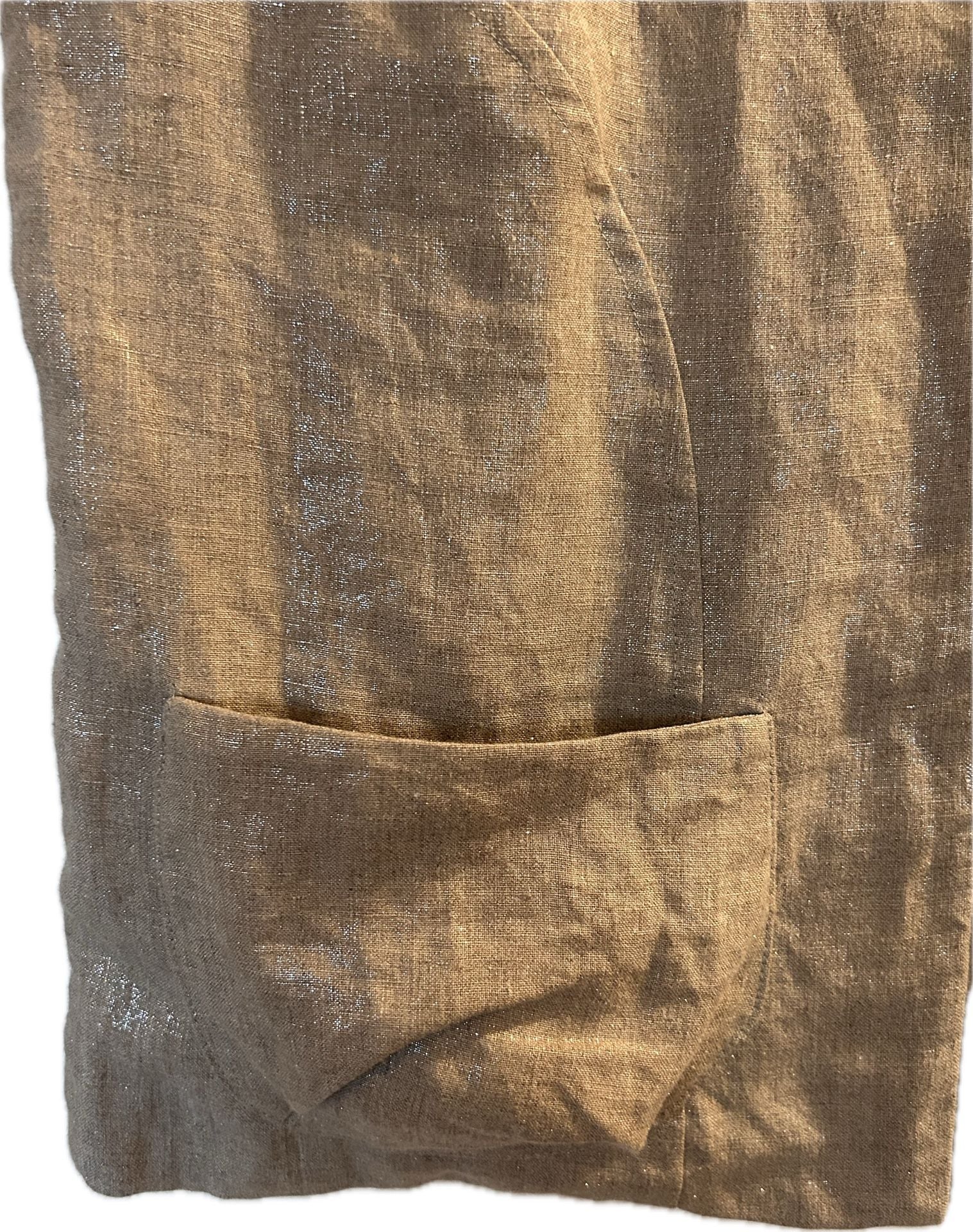 Erica Tanov Metallic Linen Short Sleeve Jacket Size 1 5
