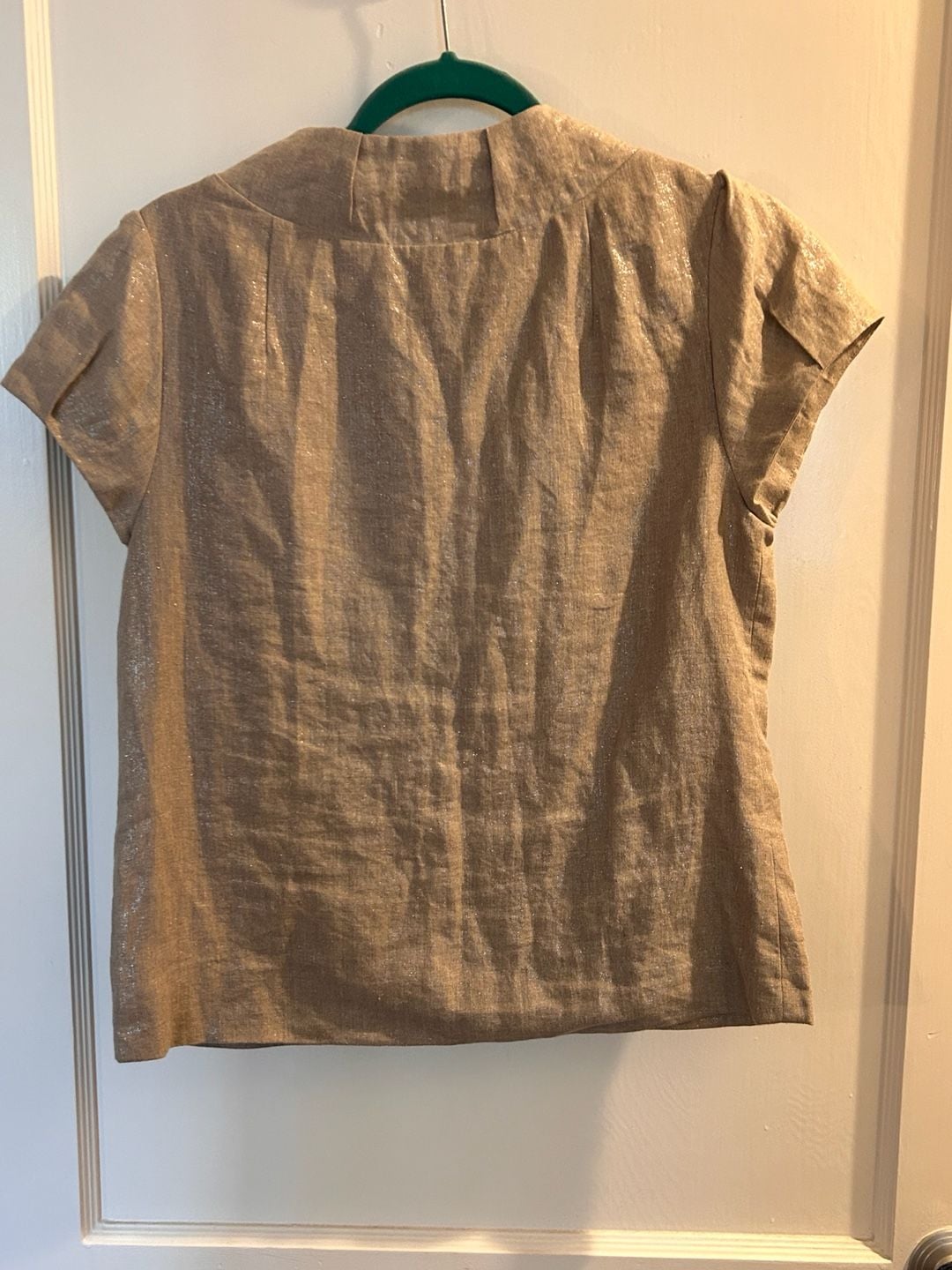 Erica Tanov Metallic Linen Short Sleeve Jacket Size 1 12