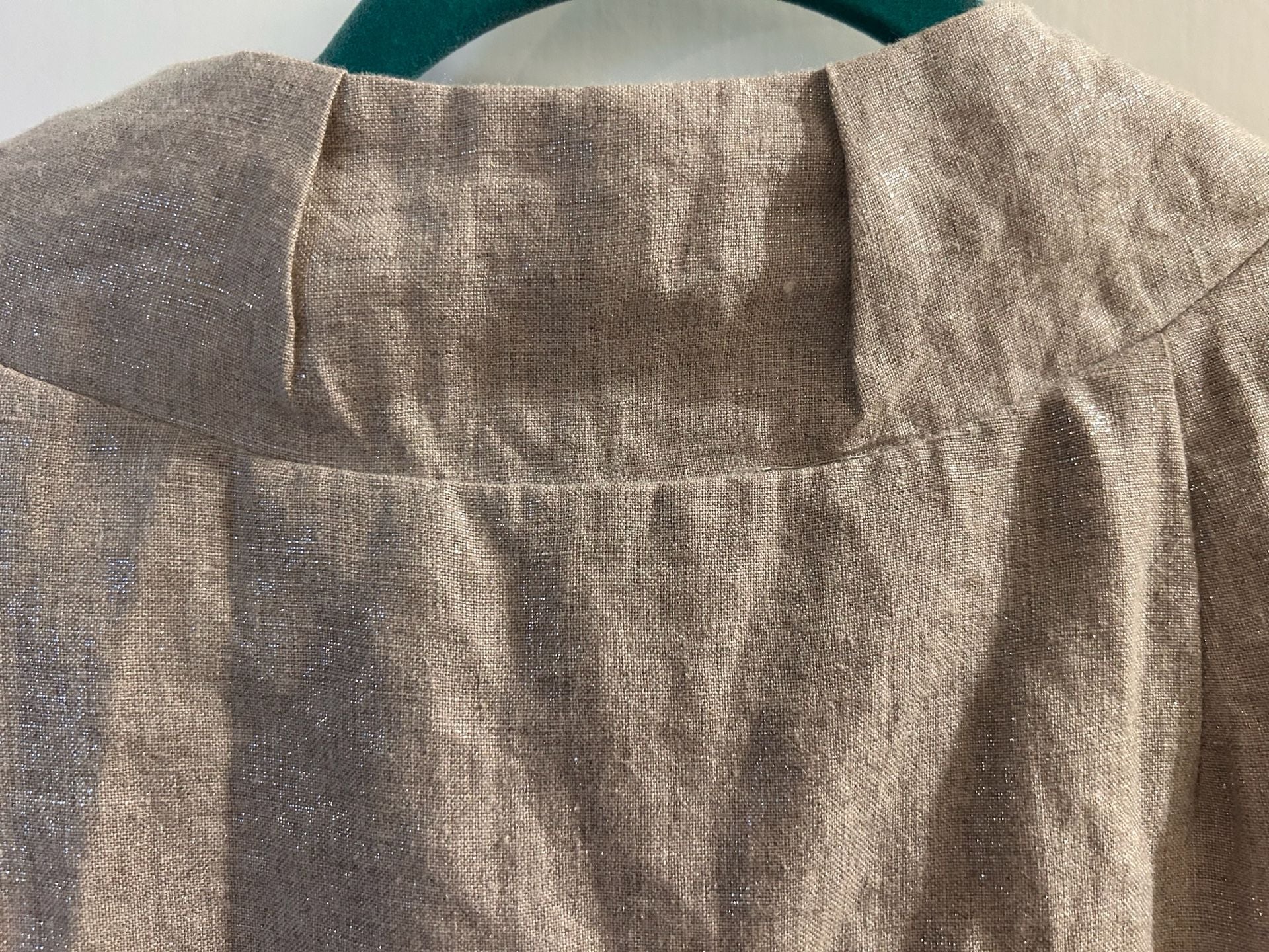 Erica Tanov Metallic Linen Short Sleeve Jacket Size 1 14