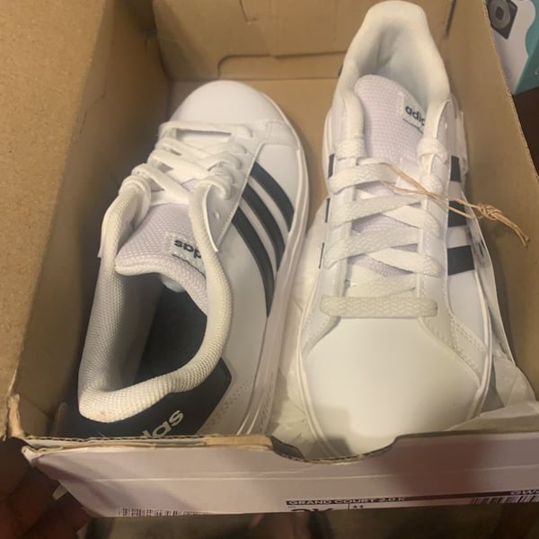 Adidas Grand Court 2.0 K Sneakers White Black Size 2.5