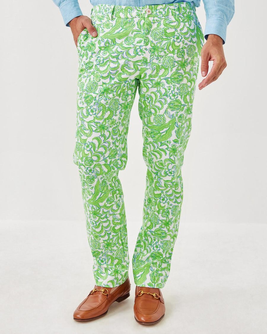 New Lilly Pulitzer Men's Green Floral Print Straight Leg Pants (Size 40) 2