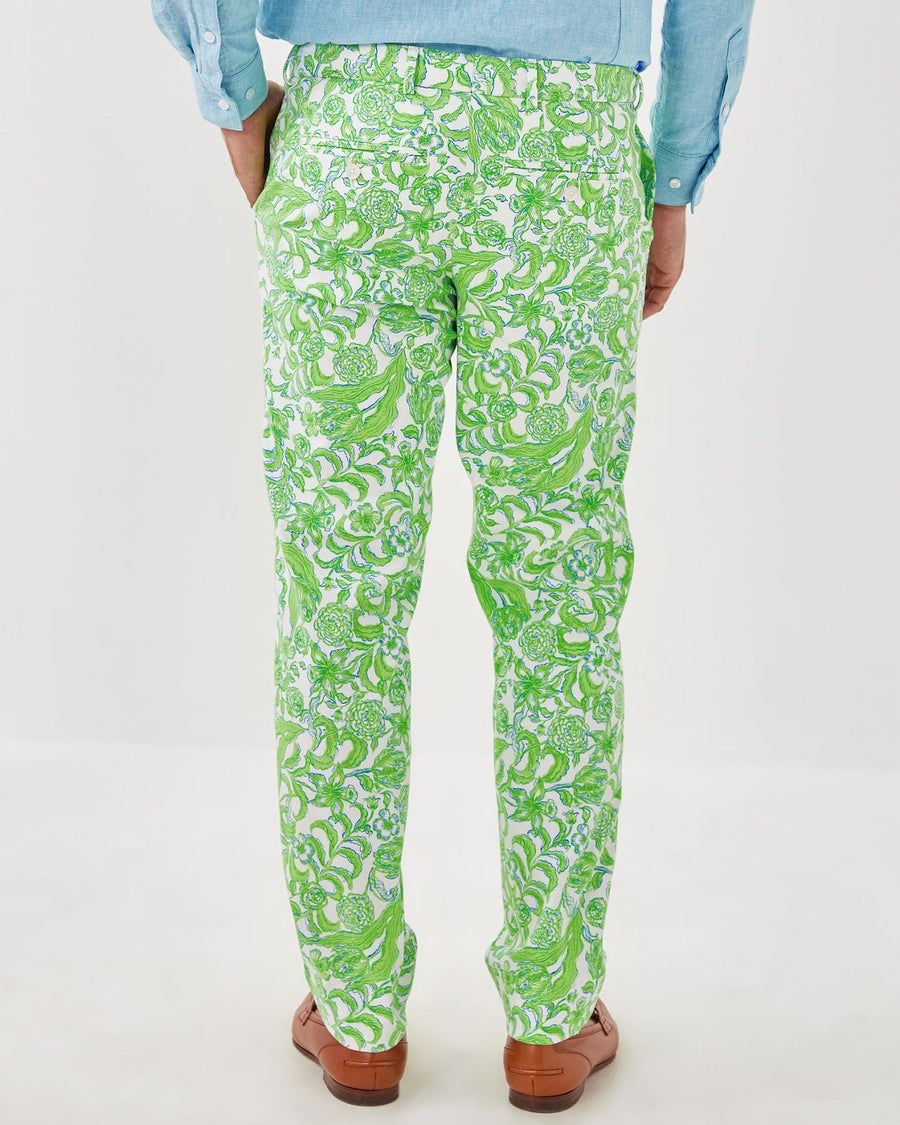 New Lilly Pulitzer Men's Green Floral Print Straight Leg Pants (Size 40) 3