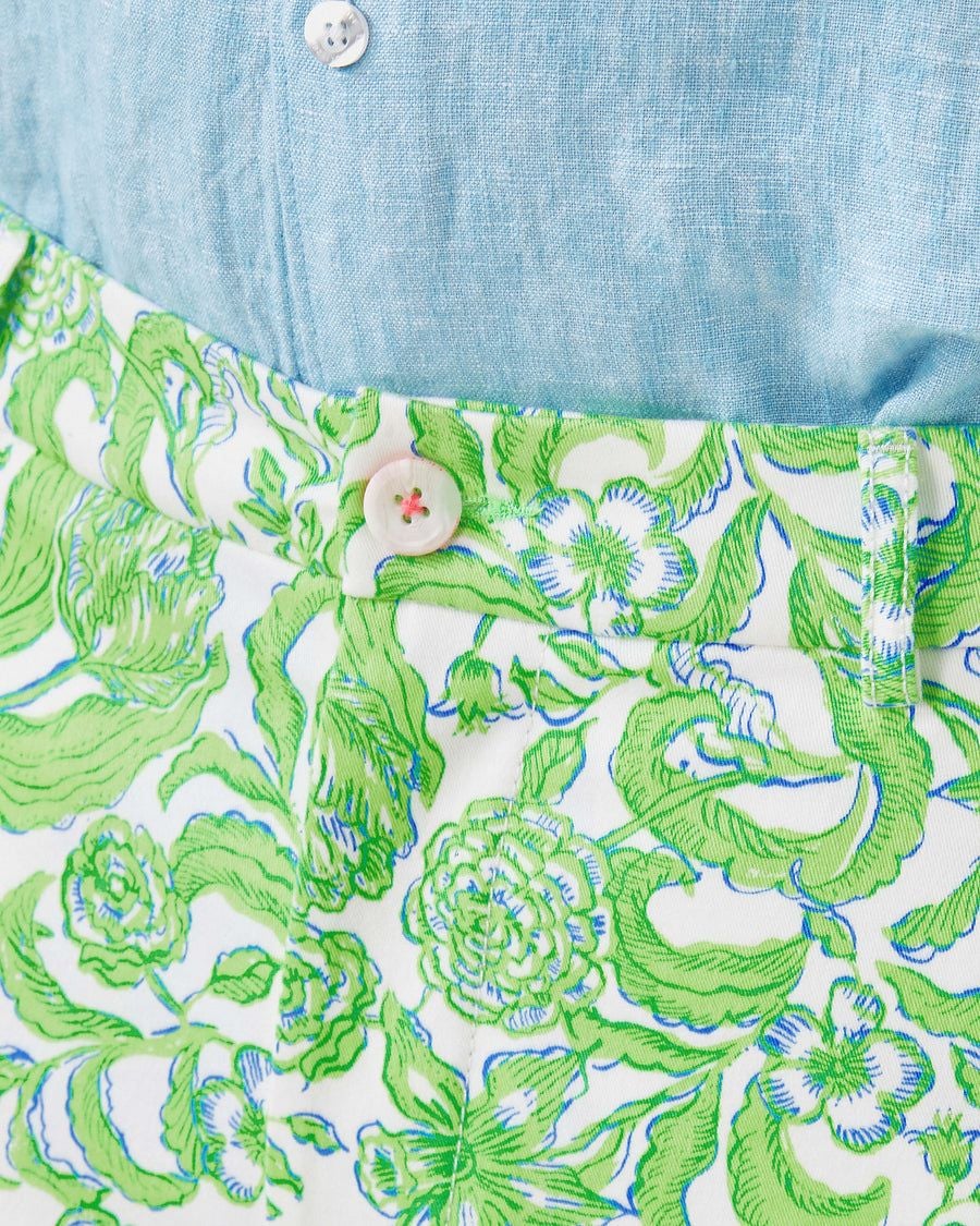 New Lilly Pulitzer Men's Green Floral Print Straight Leg Pants (Size 40) 6