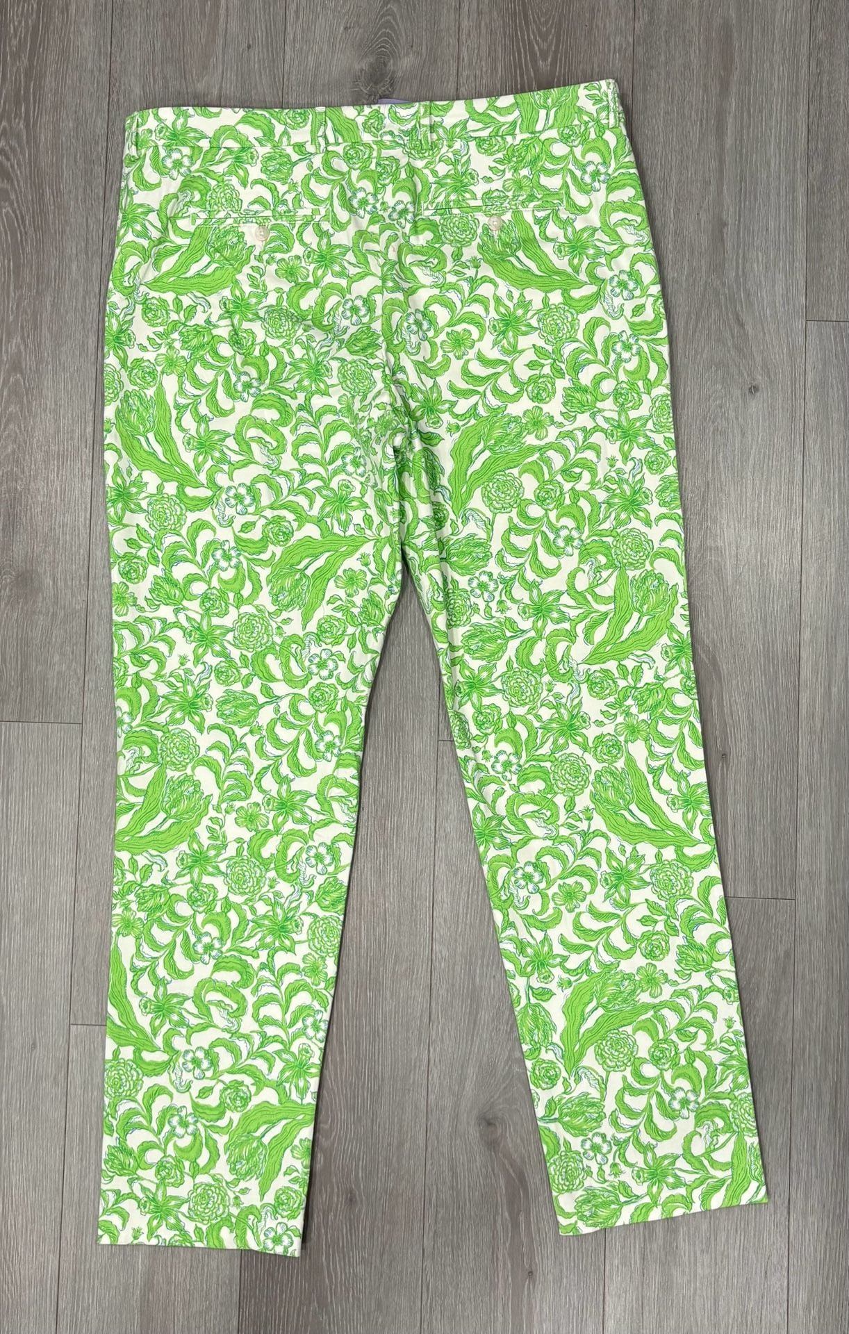 New Lilly Pulitzer Men's Green Floral Print Straight Leg Pants (Size 40) 8