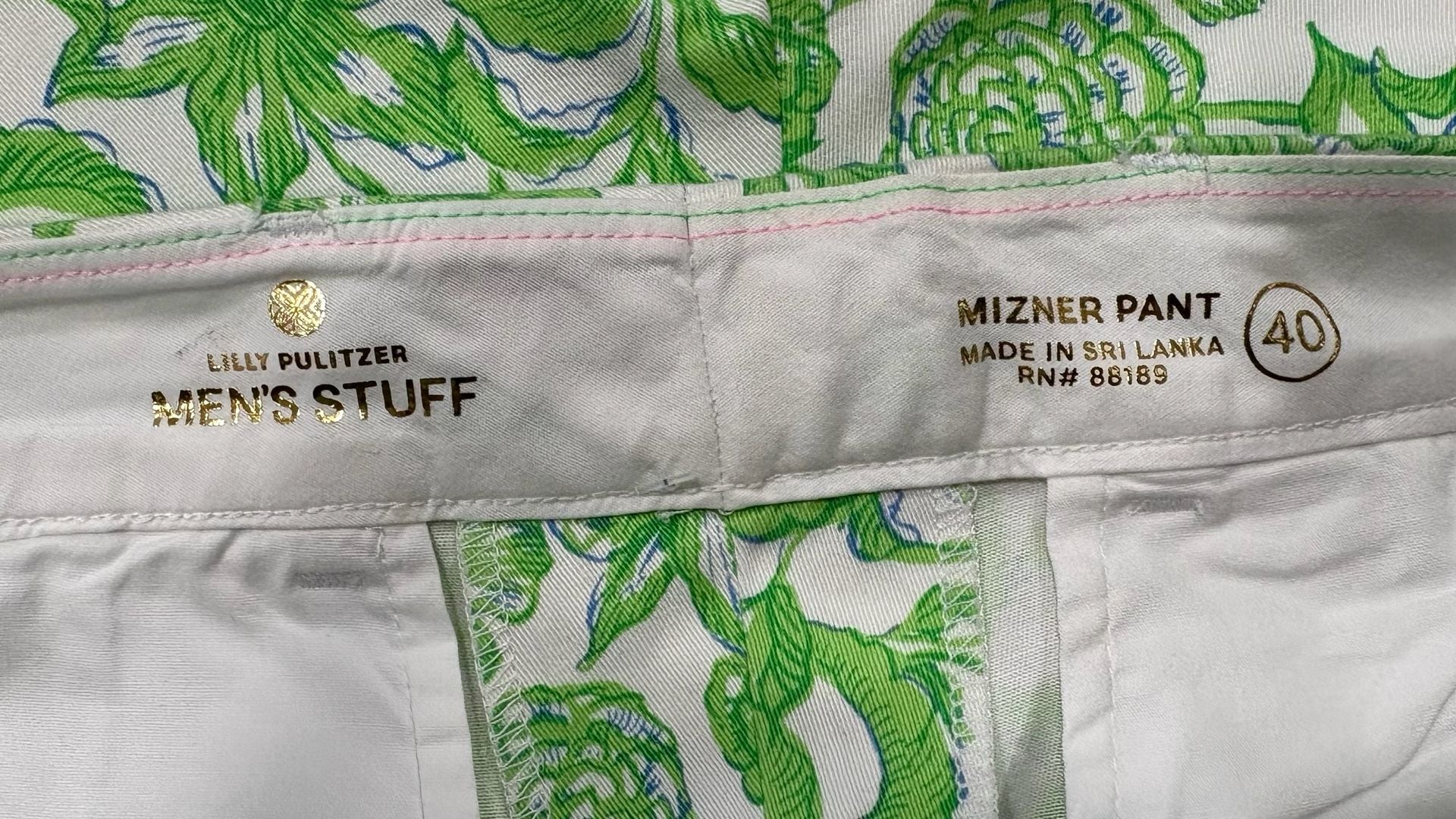 New Lilly Pulitzer Men's Green Floral Print Straight Leg Pants (Size 40) 10