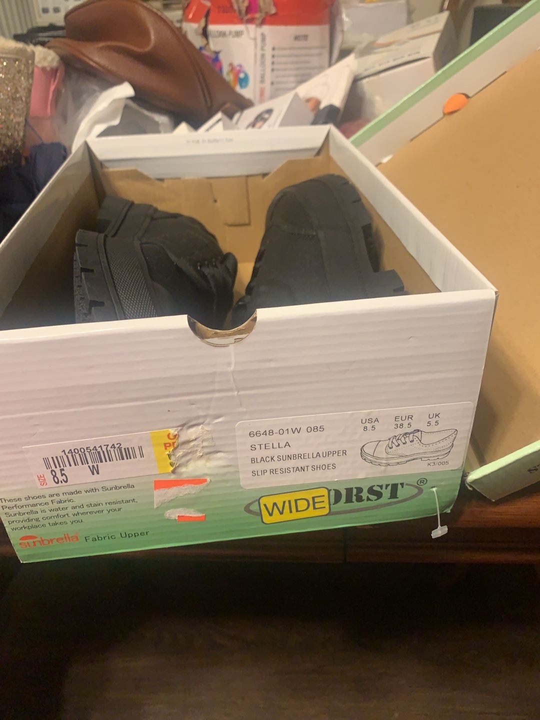 Widerst Stella Black Sunbrella Slip Resistant Shoes Size 8.5W 2
