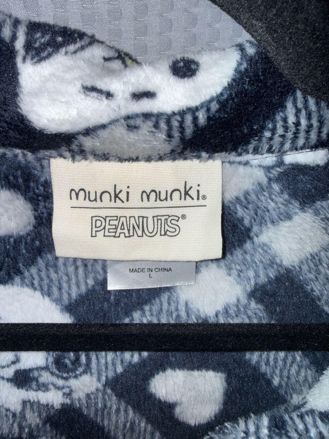 Munki Munki Peanuts Snoopy Fleece Pajama Set Size L 4