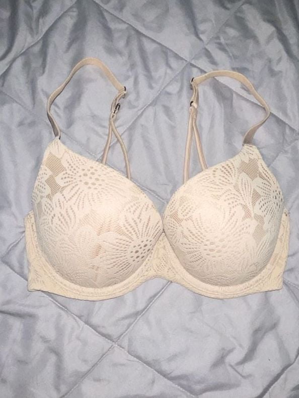 Aerie Sunnie Demi Bra 32D Nude Lace 1