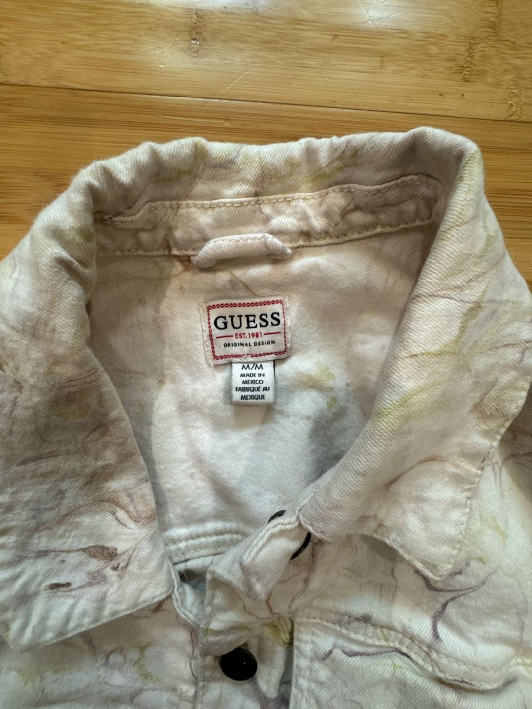 Guess Marble Print Cropped Jacket and Mom Jean Set Size M/26 3