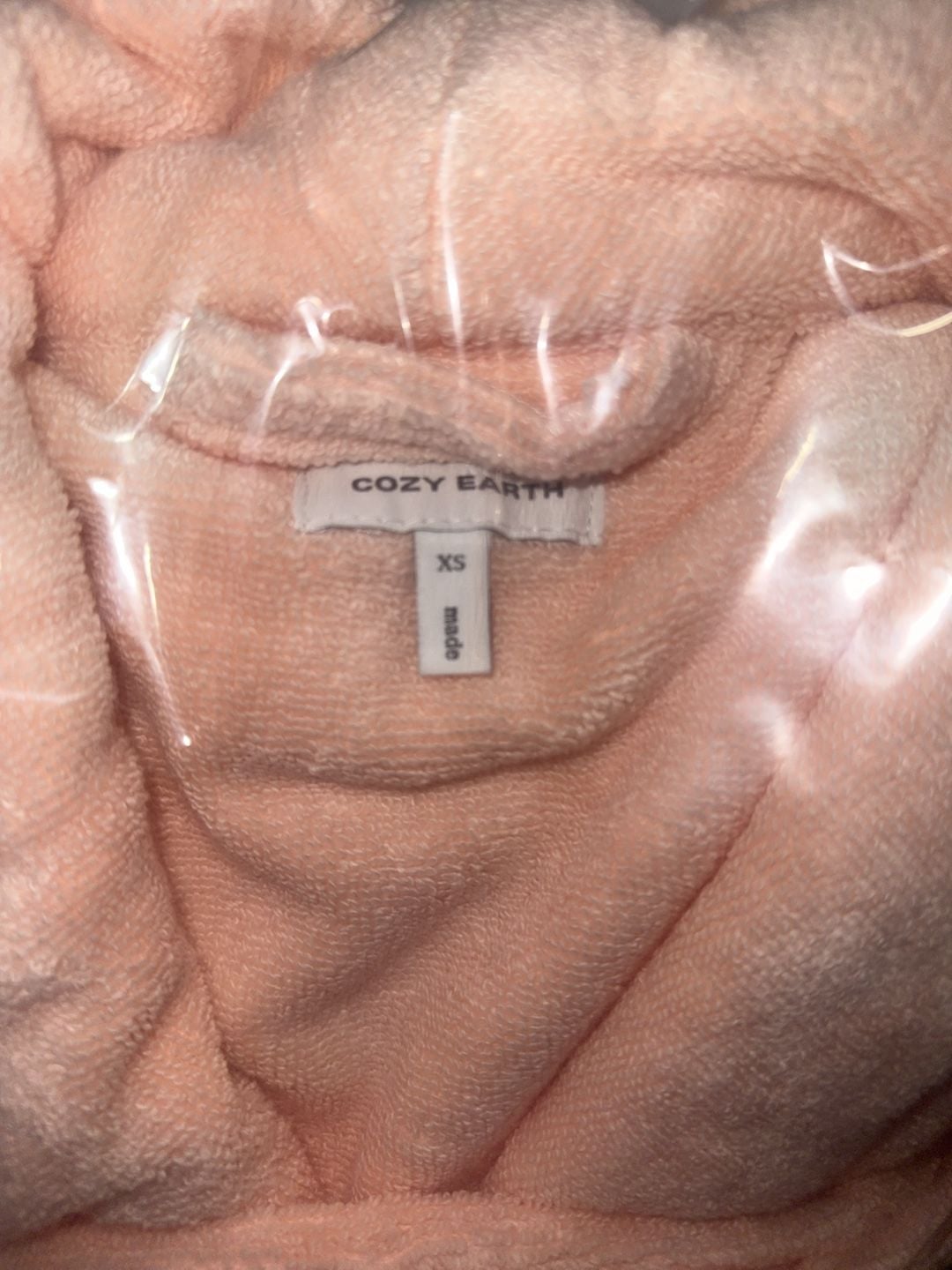 Cozy Earth Women's Plush Bathrobe Peach Size XS 4