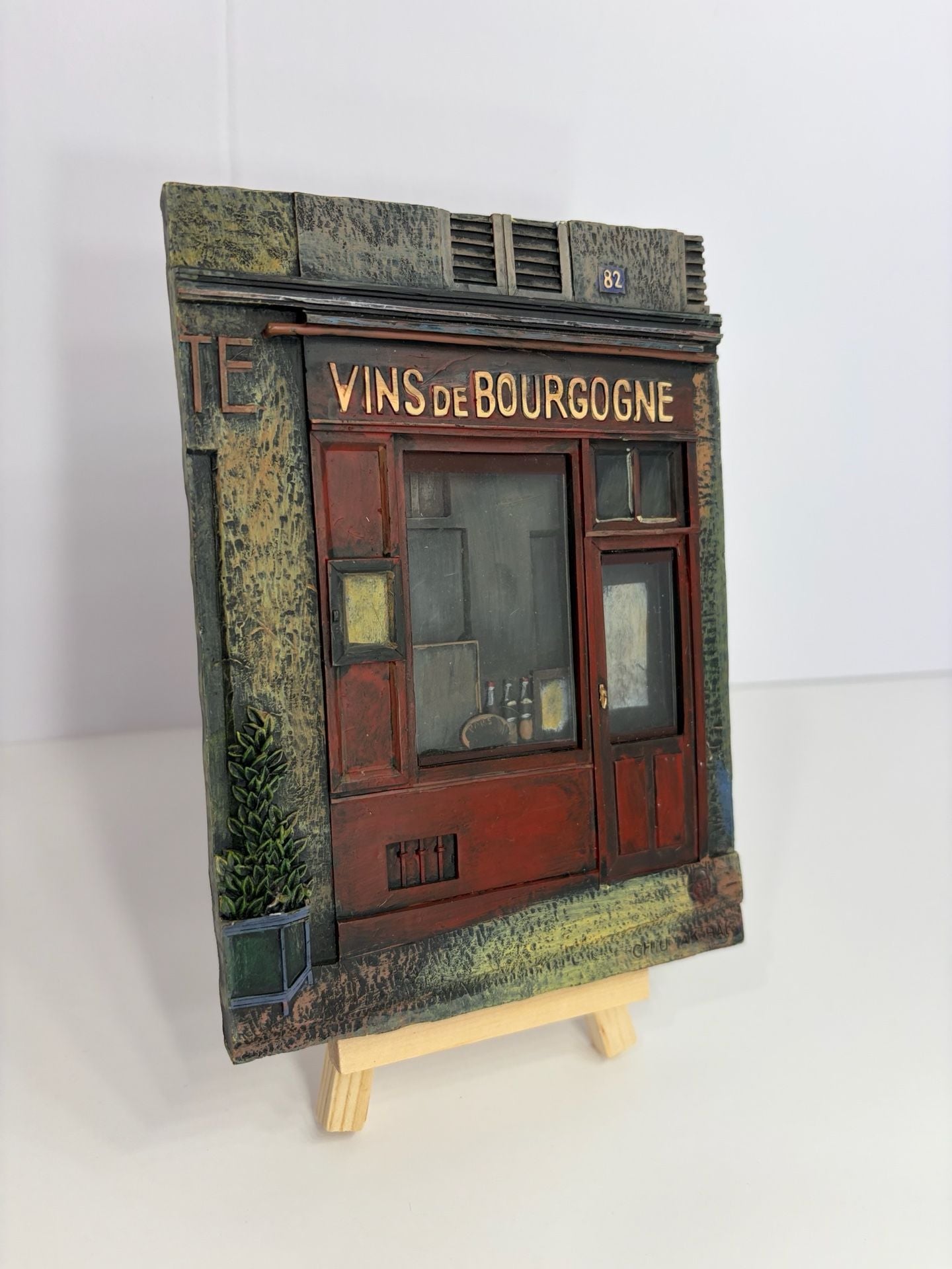 Set of 2 Chiu Tak Hak Vintage French Storefront Relief Wall Plaques 7