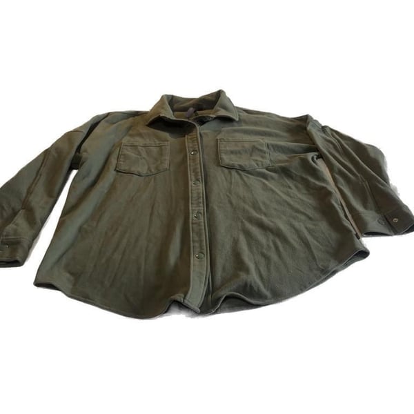 Mondetta Olive Green Fleece Button-Down Shirt Jacket XL