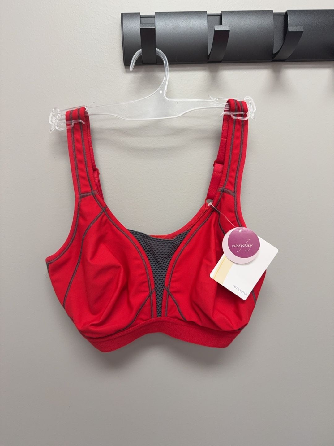 Amoena Everyday Mastectomy Sports Bra Red size 36C 1