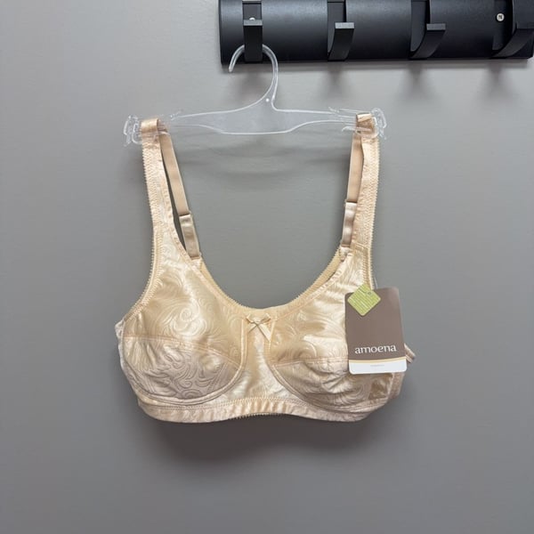 Amoena Women's Mastectomy Bra Beige Jacquard Pattern size 36 A