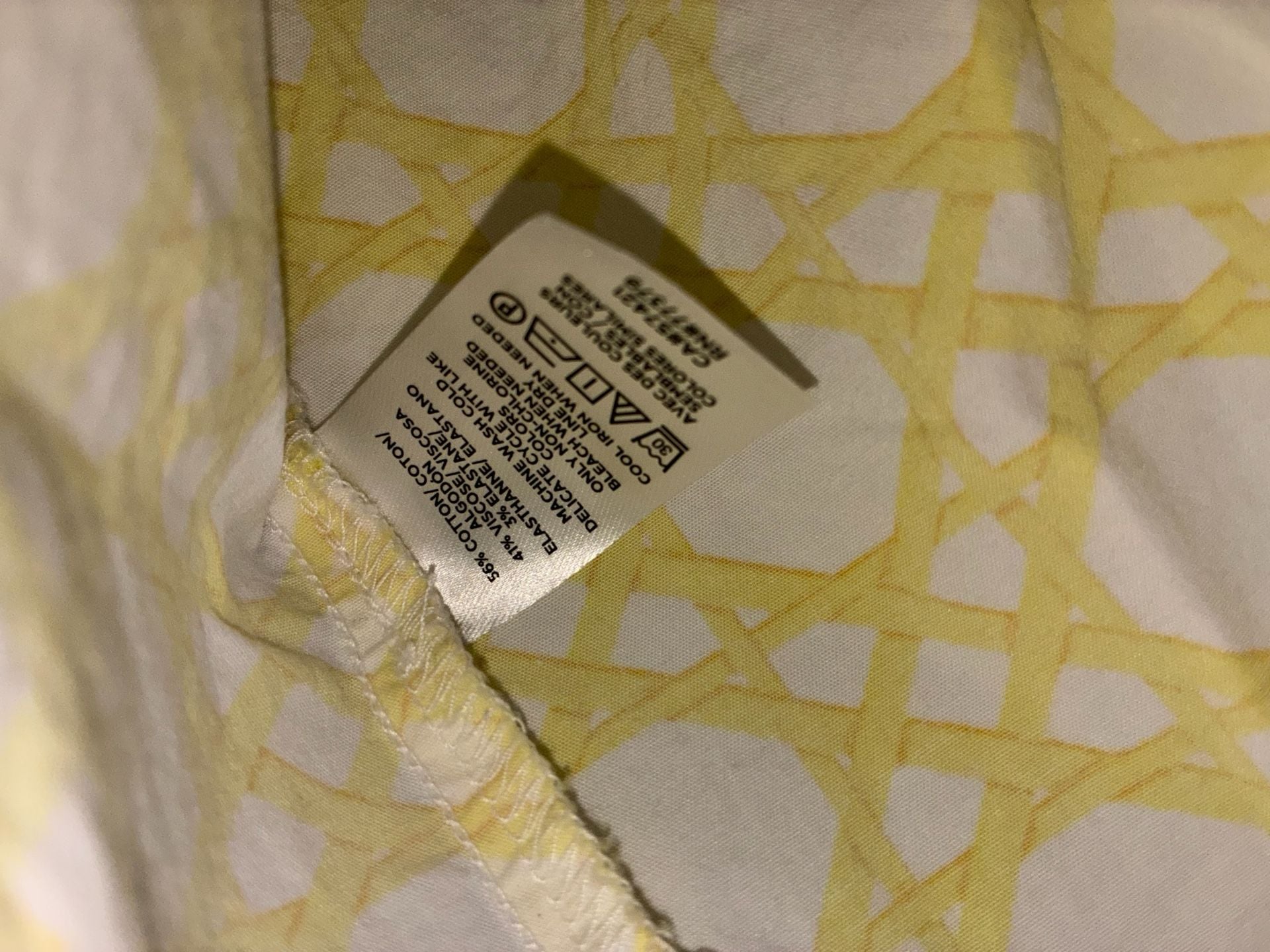 Ann Taylor Sleeveless Peplum Top Yellow White Cane Print Size XL 6