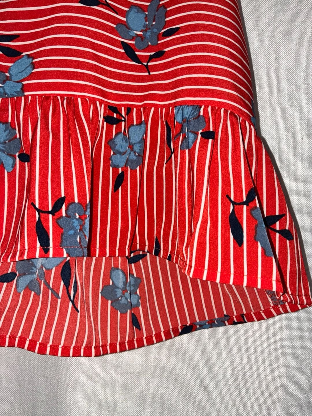 Abercrombie & Fitch Floral Striped Peplum Cami Top Size S 3