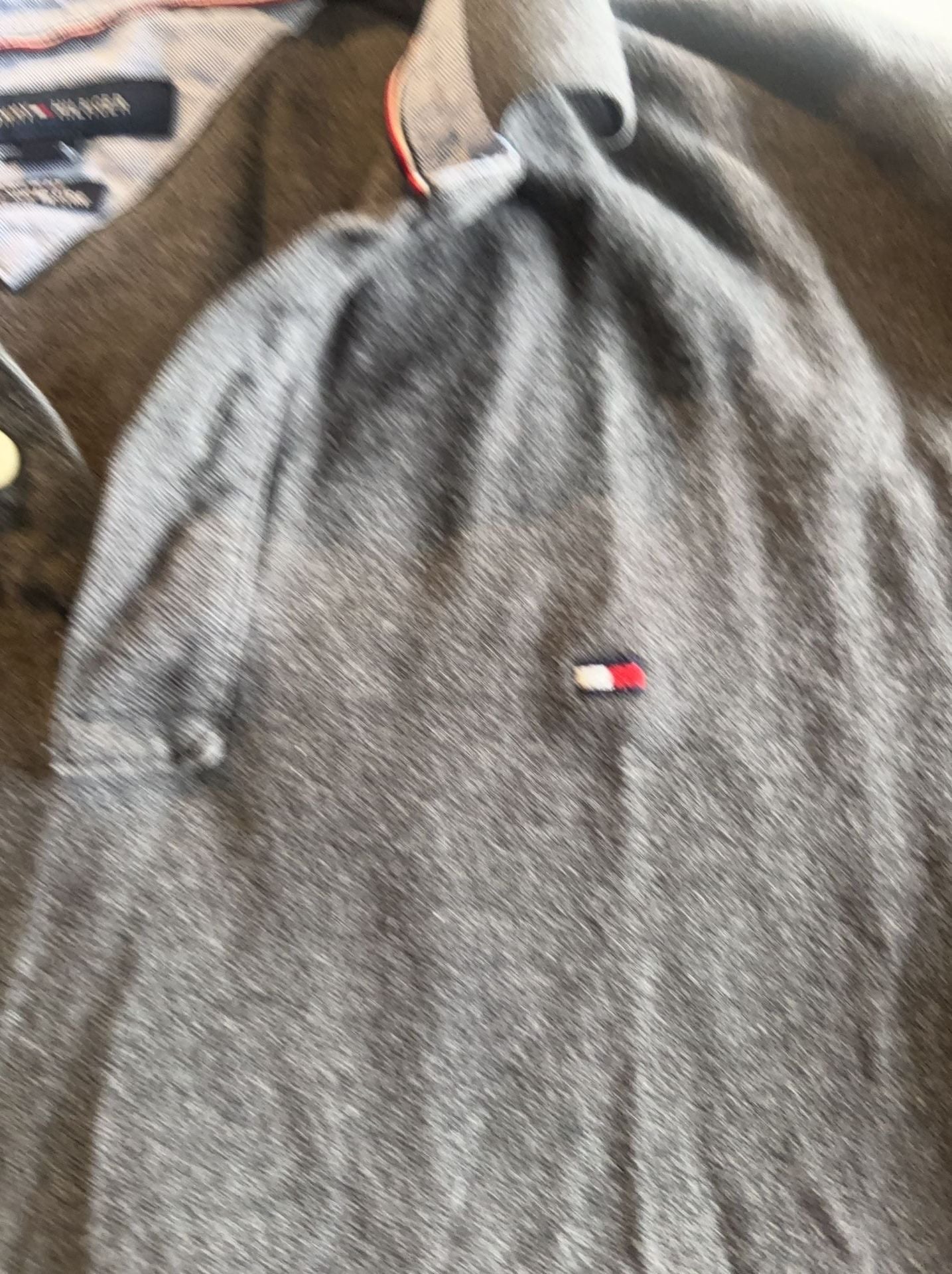 Tommy Hilfiger Custom Fit Long Sleeve Polo Shirt Gray Size M 3