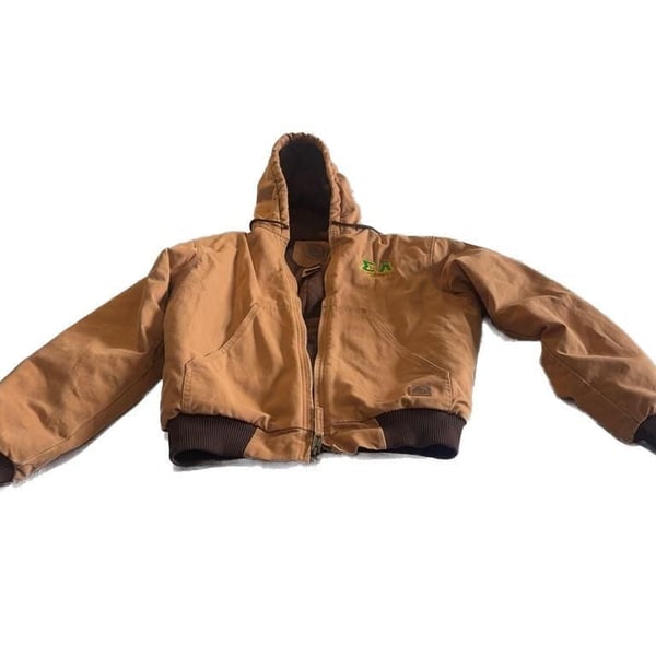 Berne HJ51BD Hooded Duck Jacket Brown Size Medium