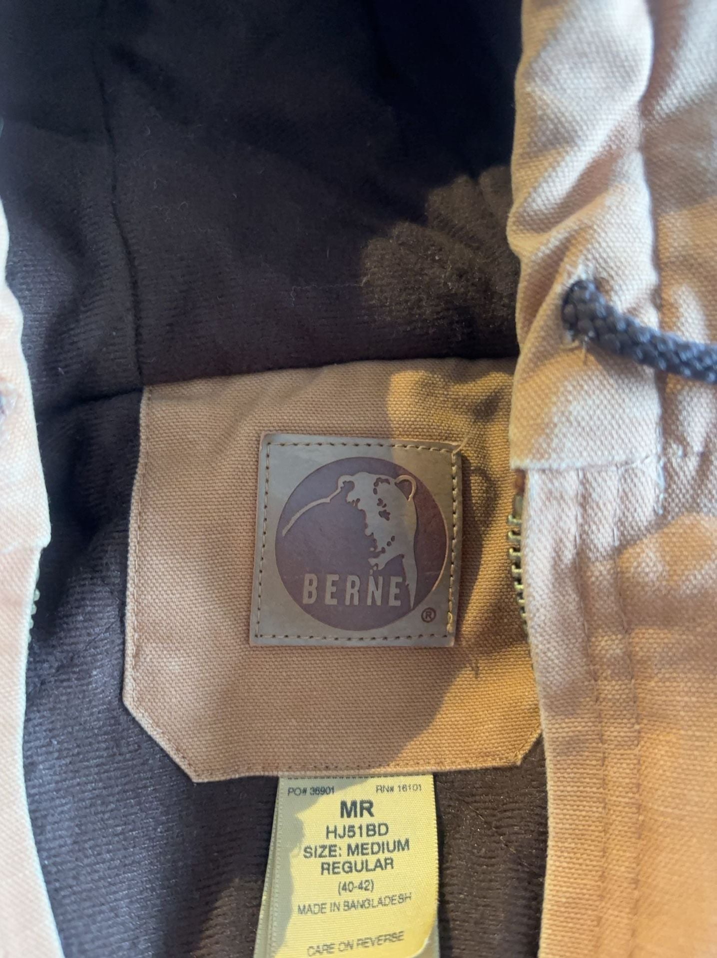 Berne HJ51BD Hooded Duck Jacket Brown Size Medium 5