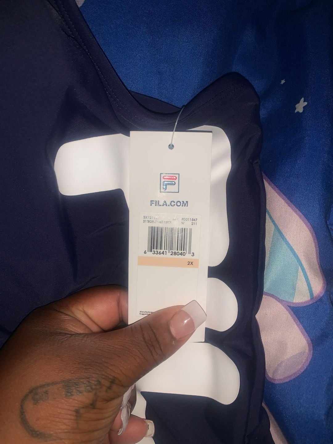 Fila St. Tropez One-Piece Swimsuit Navy Blue Size 2X 2