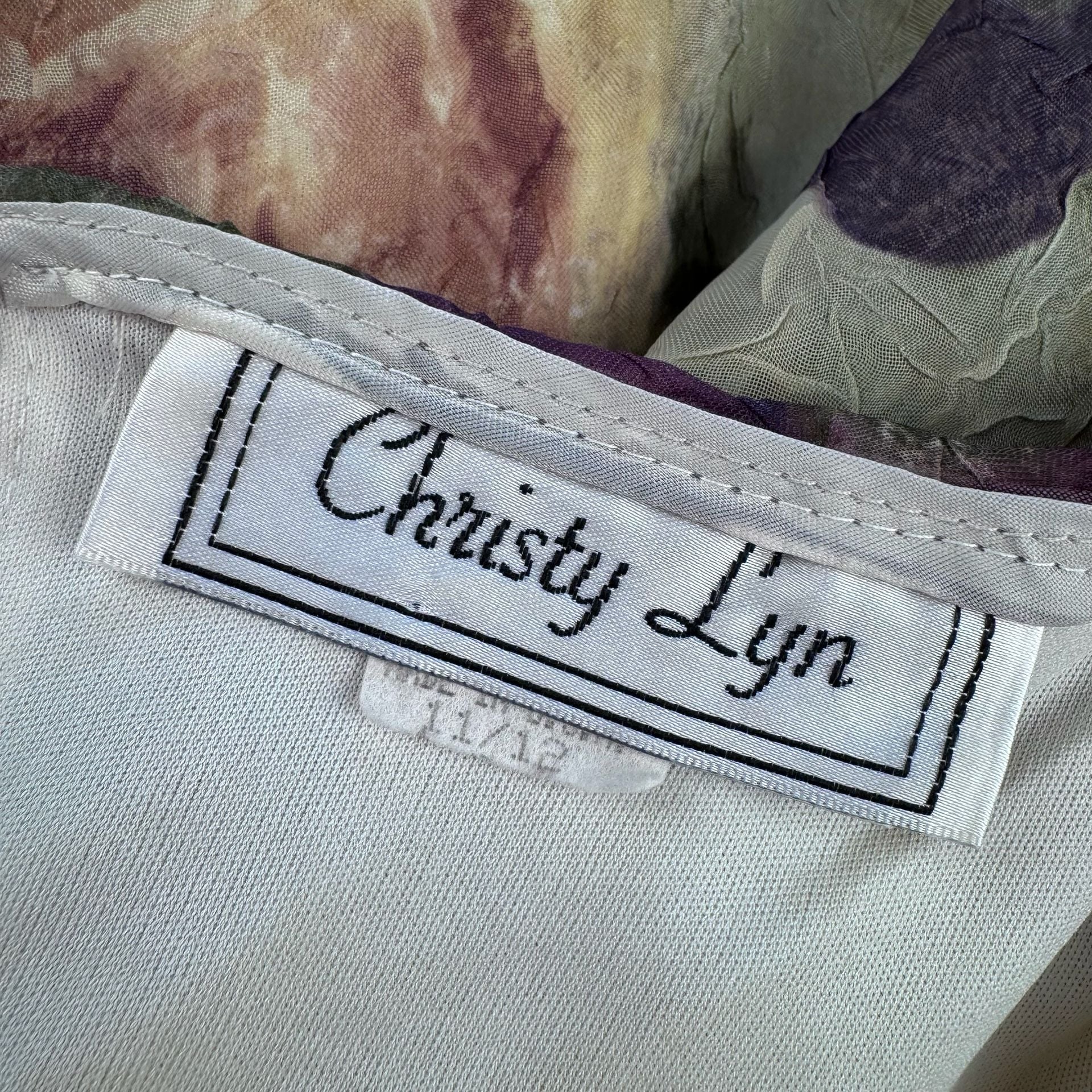 Christy Lyn Vintage Floral Crinkle Maxi Dress Size 11/12 4