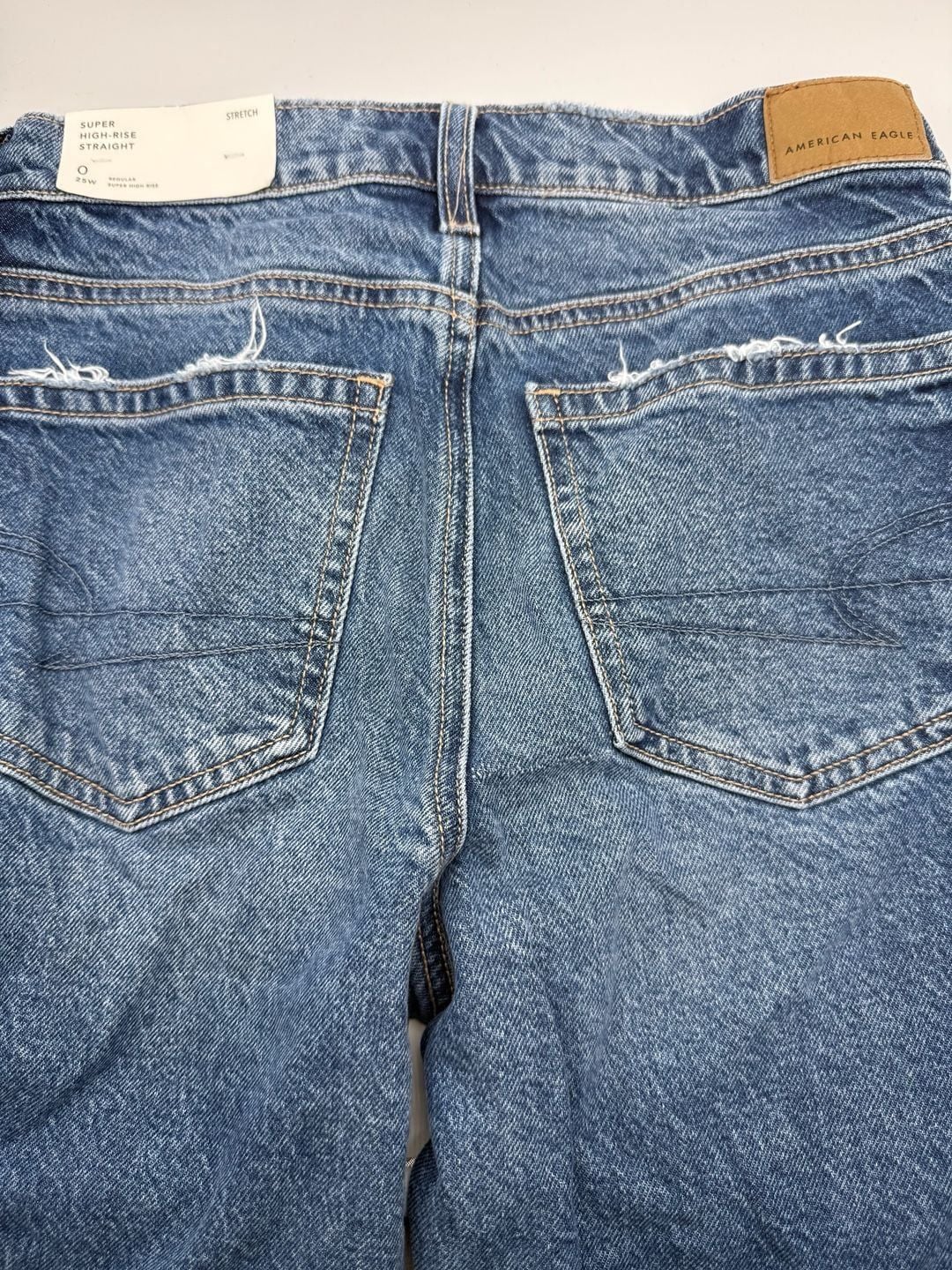 American Eagle Super High-Rise Straight Stretch Jeans Size 0 25W Regular 7