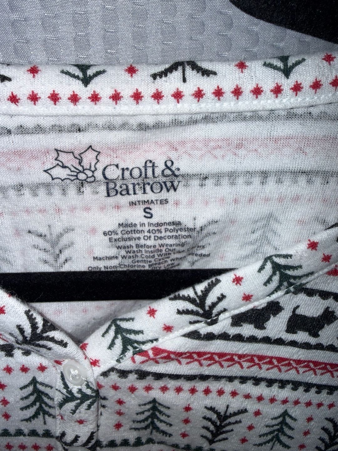 Croft & Barrow Intimates Women's Size S Holiday Pajama Set 2