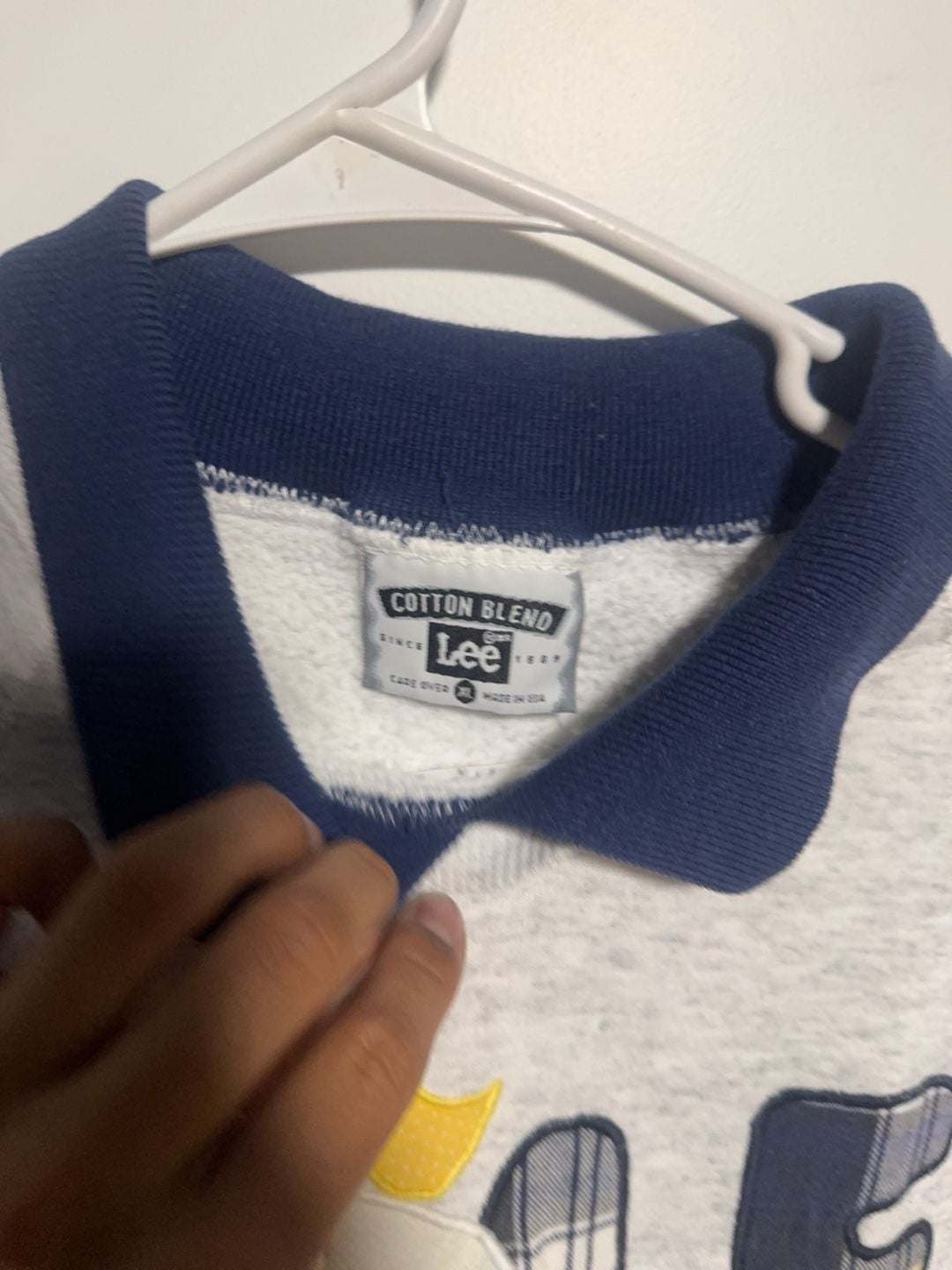 Vintage Lee Golf Sweatshirt Size XL Gray Plaid Applique Collar 3