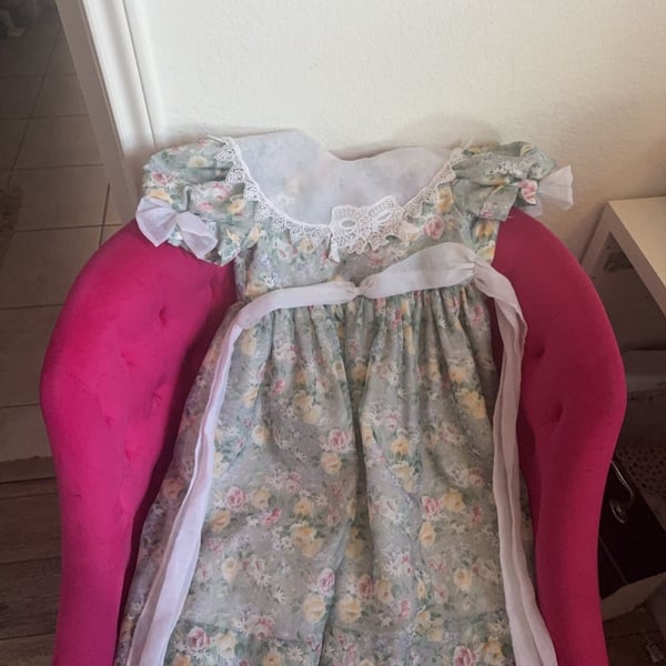 Jayne Copeland Vintage Floral Dress with Lace Collar- Size 4, Kids 