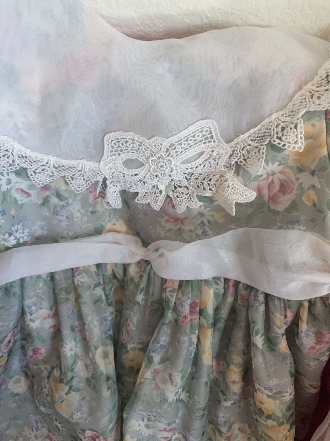 Jayne Copeland Vintage Floral Dress with Lace Collar- Size 4, Kids 3