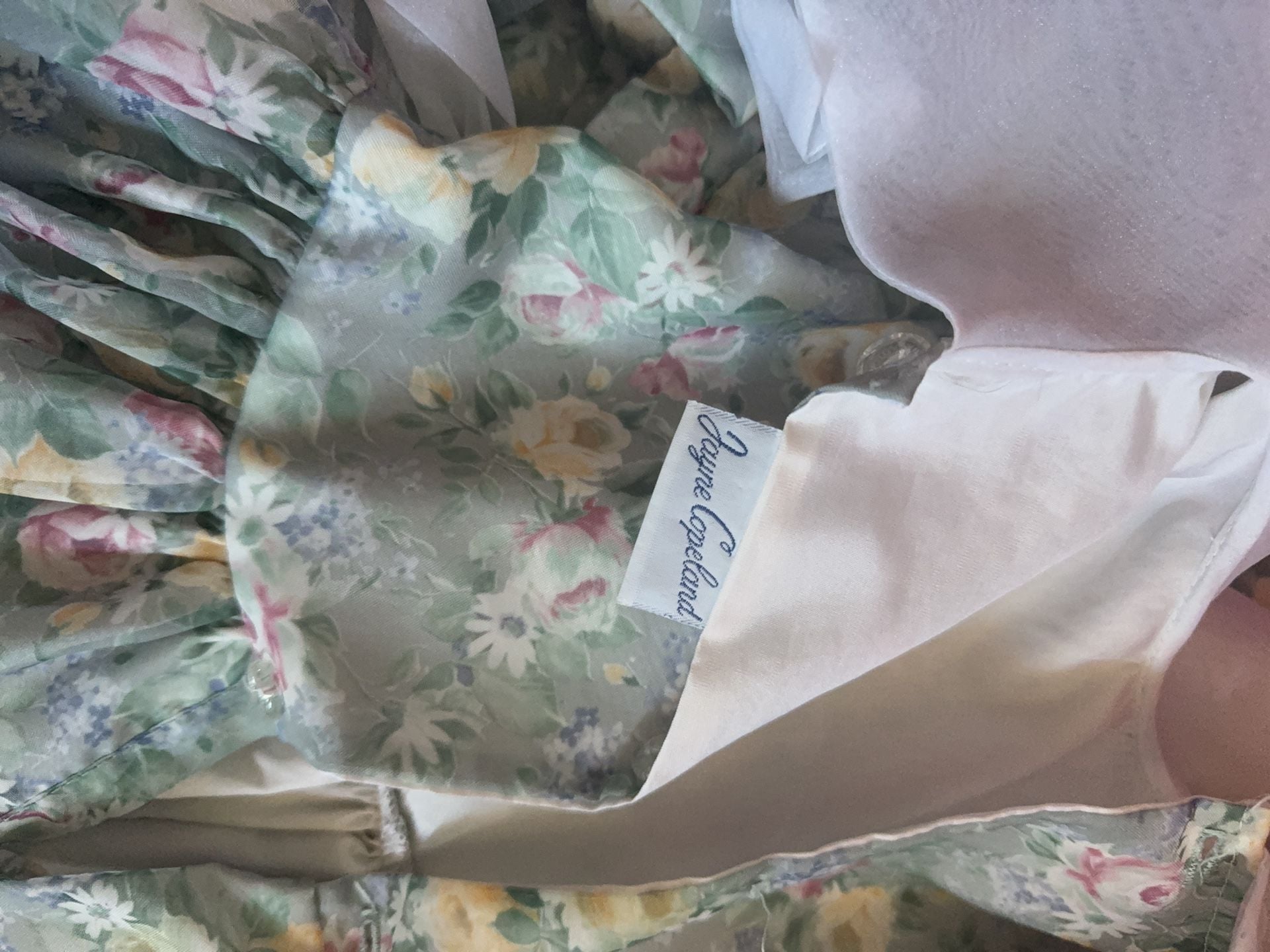 Jayne Copeland Vintage Floral Dress with Lace Collar- Size 4, Kids 4