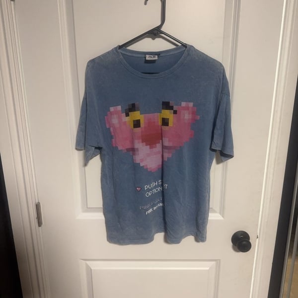 Zara Pink Panther Pixel Graphic T-Shirt Size S