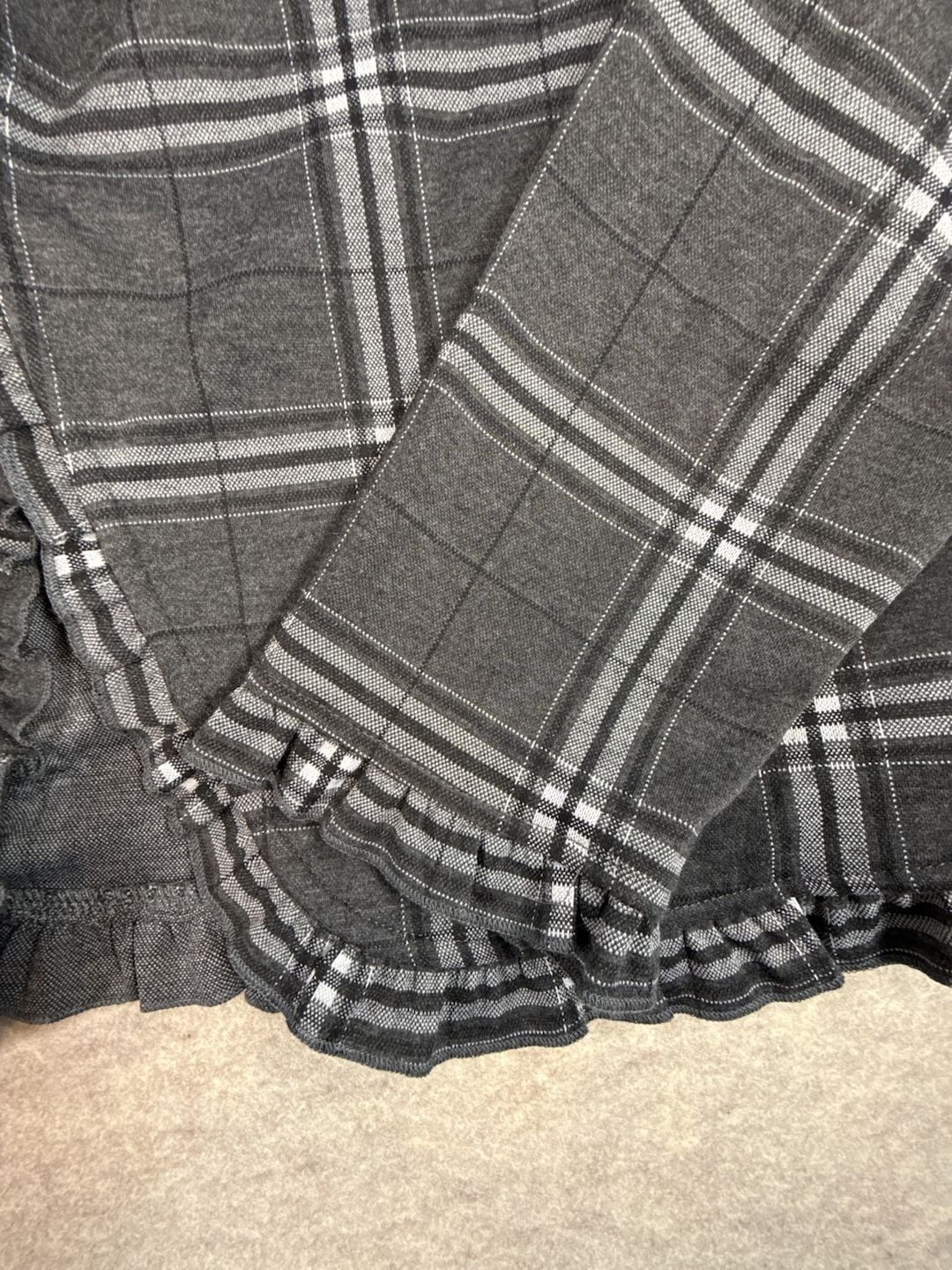 Grace Karin XXL Plaid Open Front Blazer Ruffle Hem Bell Cuff Plus Stretch nwt 5