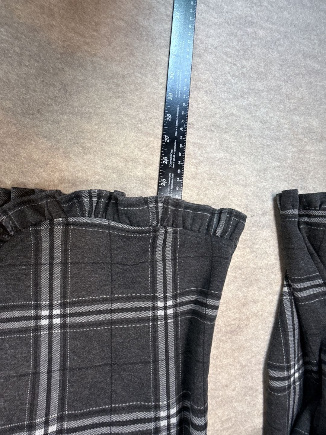 Grace Karin XXL Plaid Open Front Blazer Ruffle Hem Bell Cuff Plus Stretch nwt 7