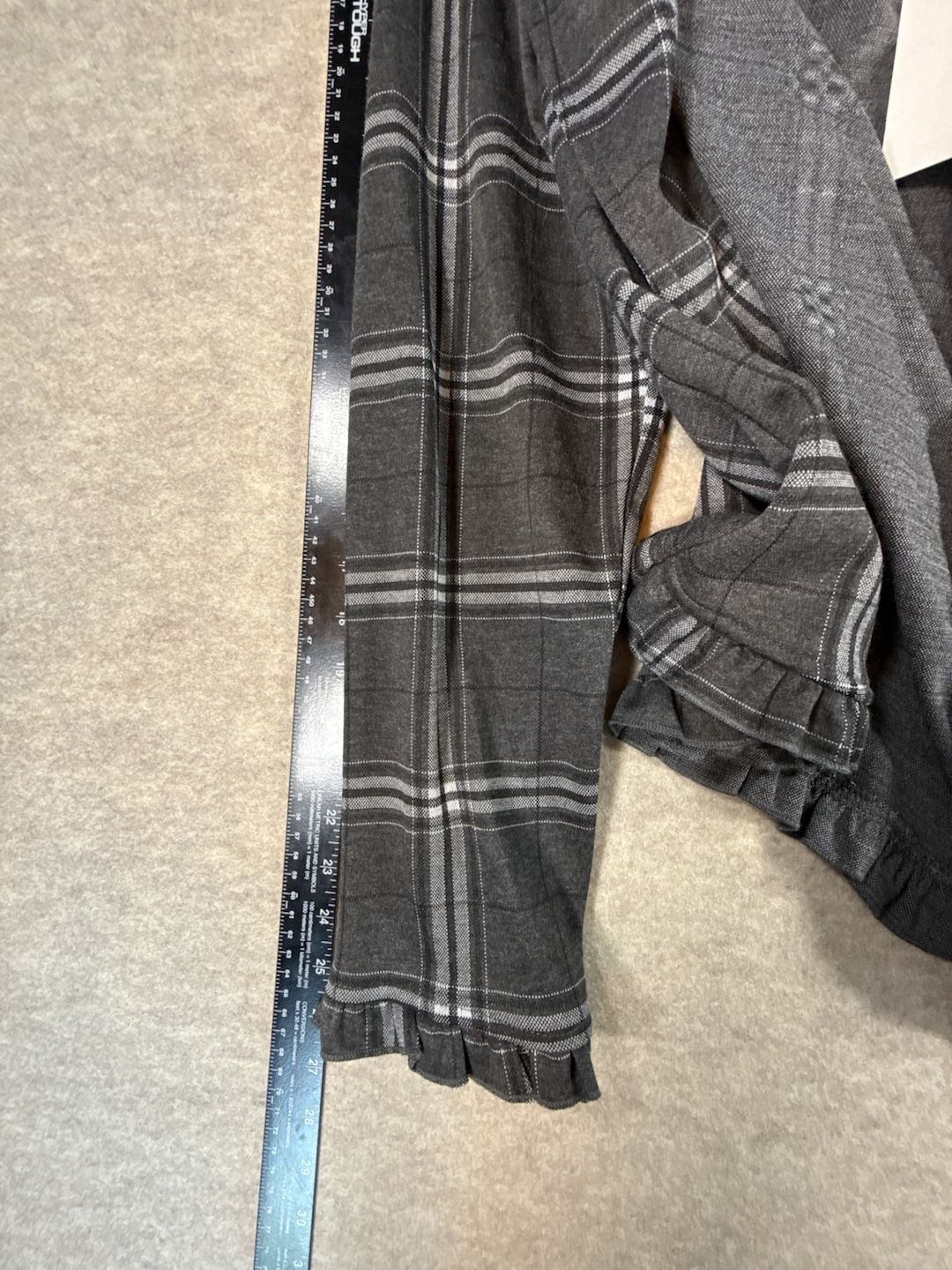 Grace Karin XXL Plaid Open Front Blazer Ruffle Hem Bell Cuff Plus Stretch nwt 8