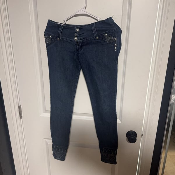 Do! Jeans Women's Size 8 Embellished High-Waist Skinny Jeans
